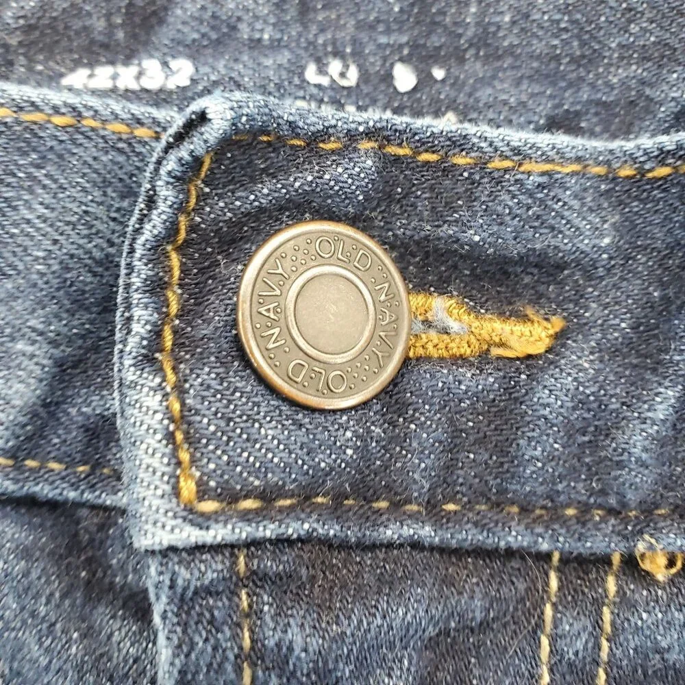Old Navy Jeans Mens 42x32 Blue Classic Stretch Straight Fit Denim Style - Picture 8 of 11